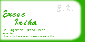 emese kriha business card